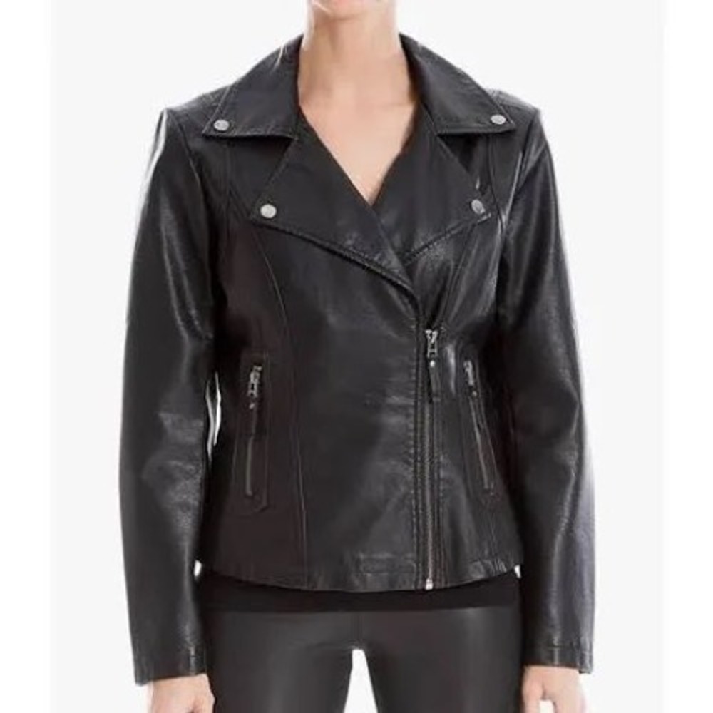 Max Studio faux leather biker jacket xl rocker grunge baddie chic edgy